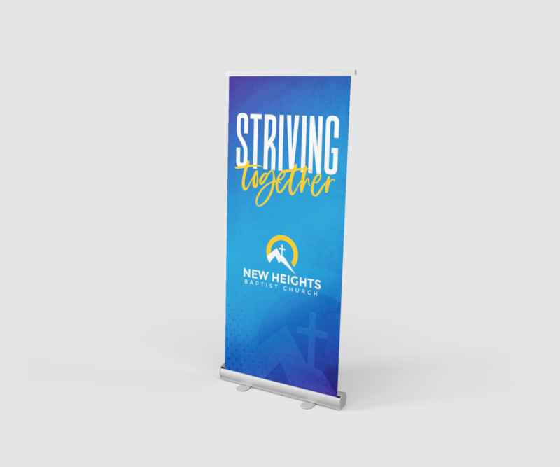 New Heights Pull Up Banner Compel Graphics Printing