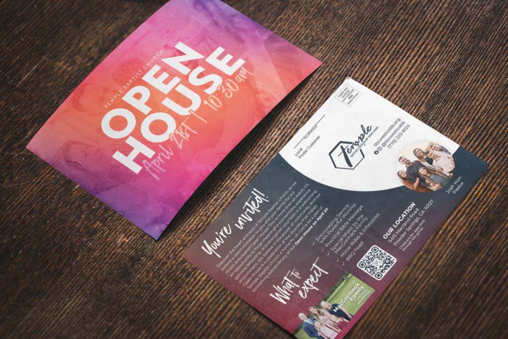 Temple Open House Invite Card Compel Graphics Printing