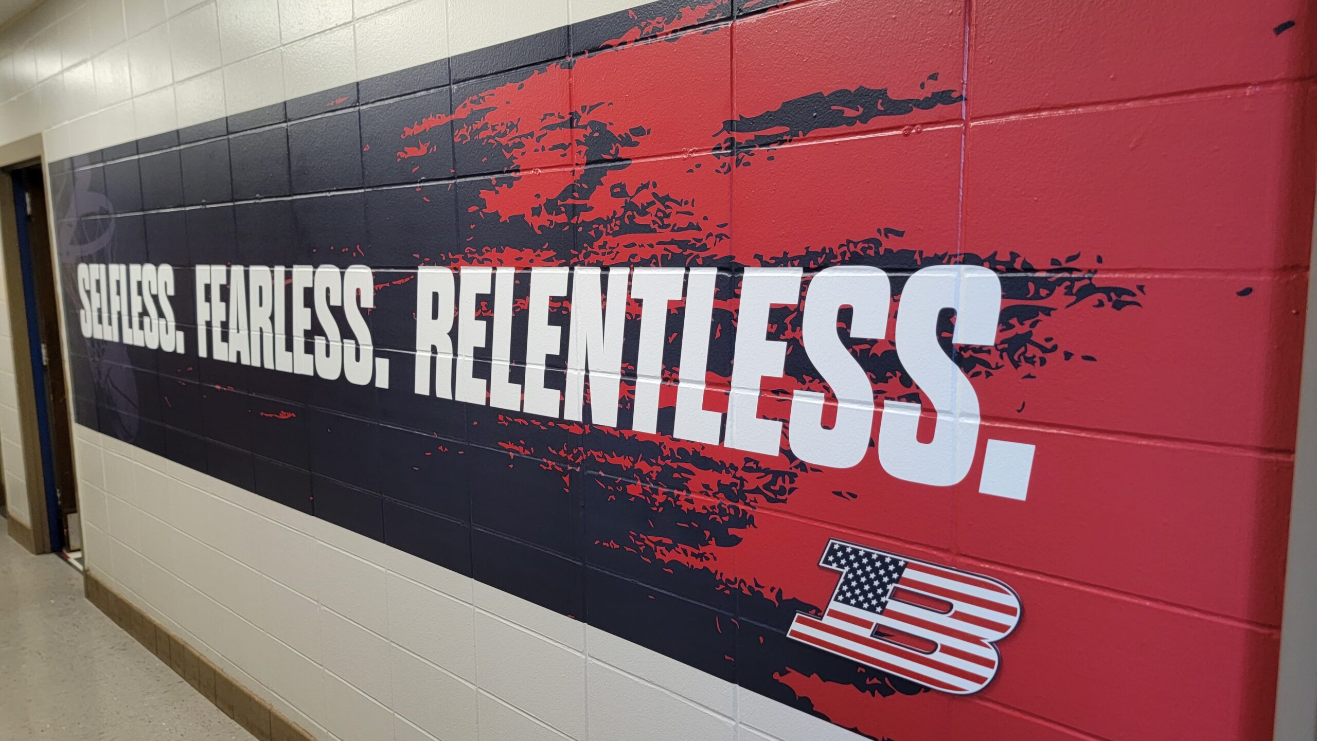 Wall wrap, school spirit, gym, locker room