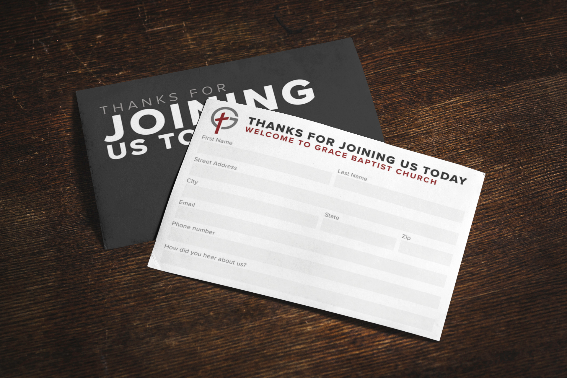 church invite card, custom design, printing
