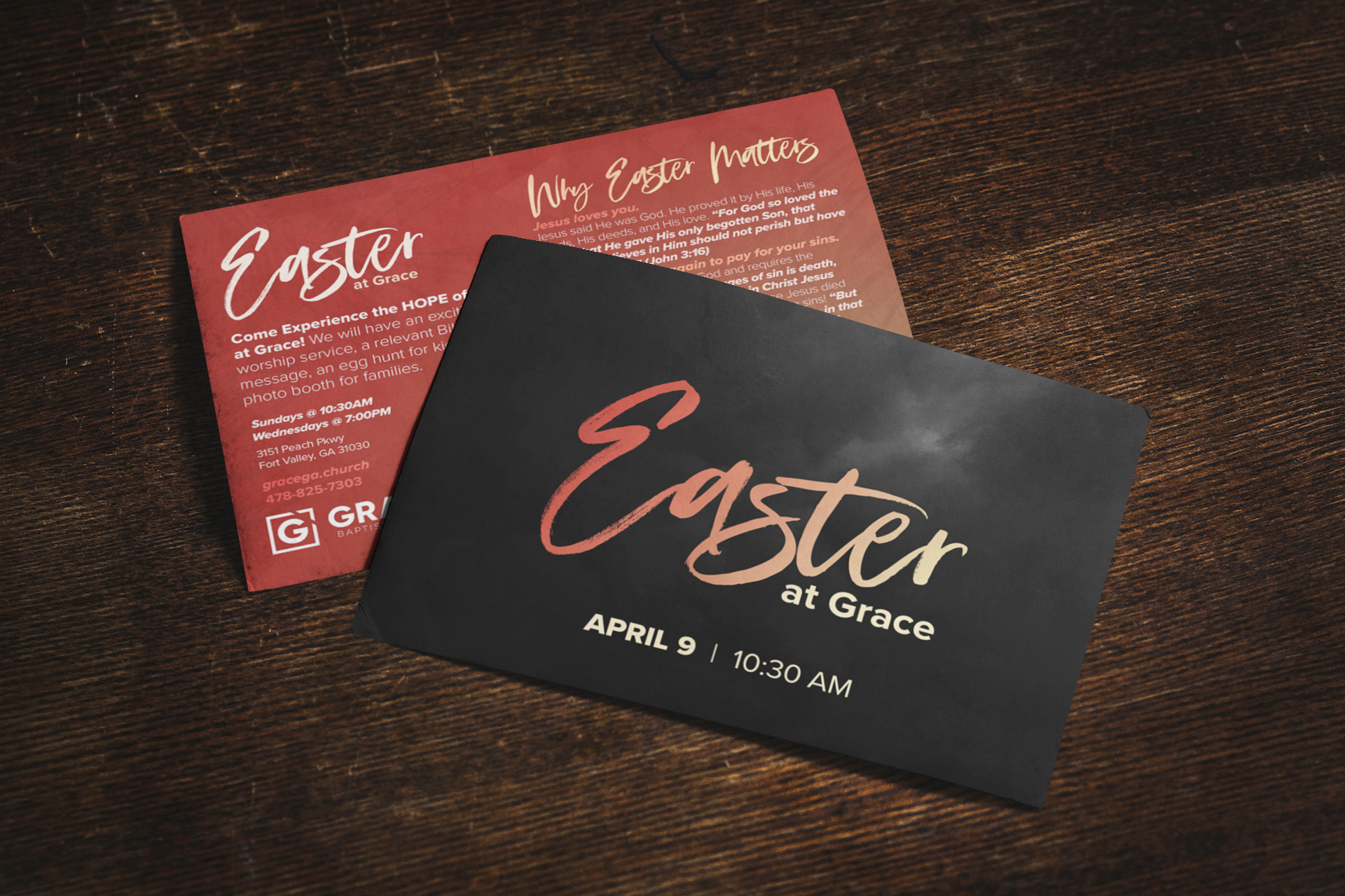 church invite cards, custom design