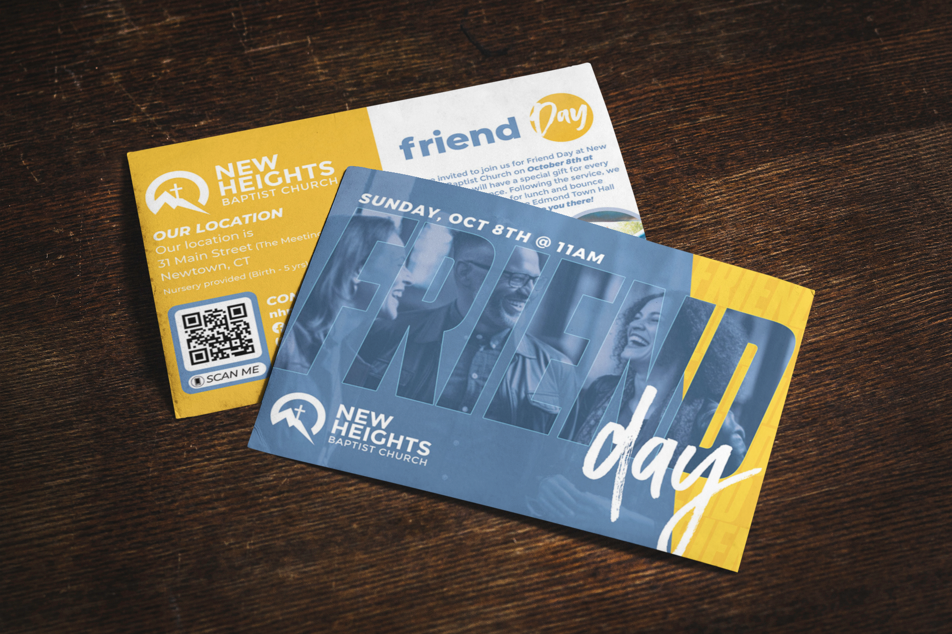 custom design, friend cards, church invite