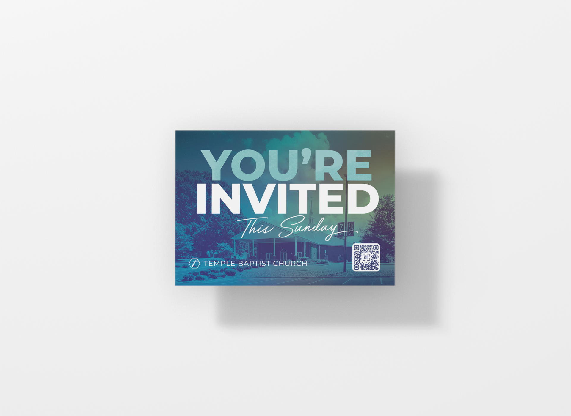 church printing. invite card, custom design