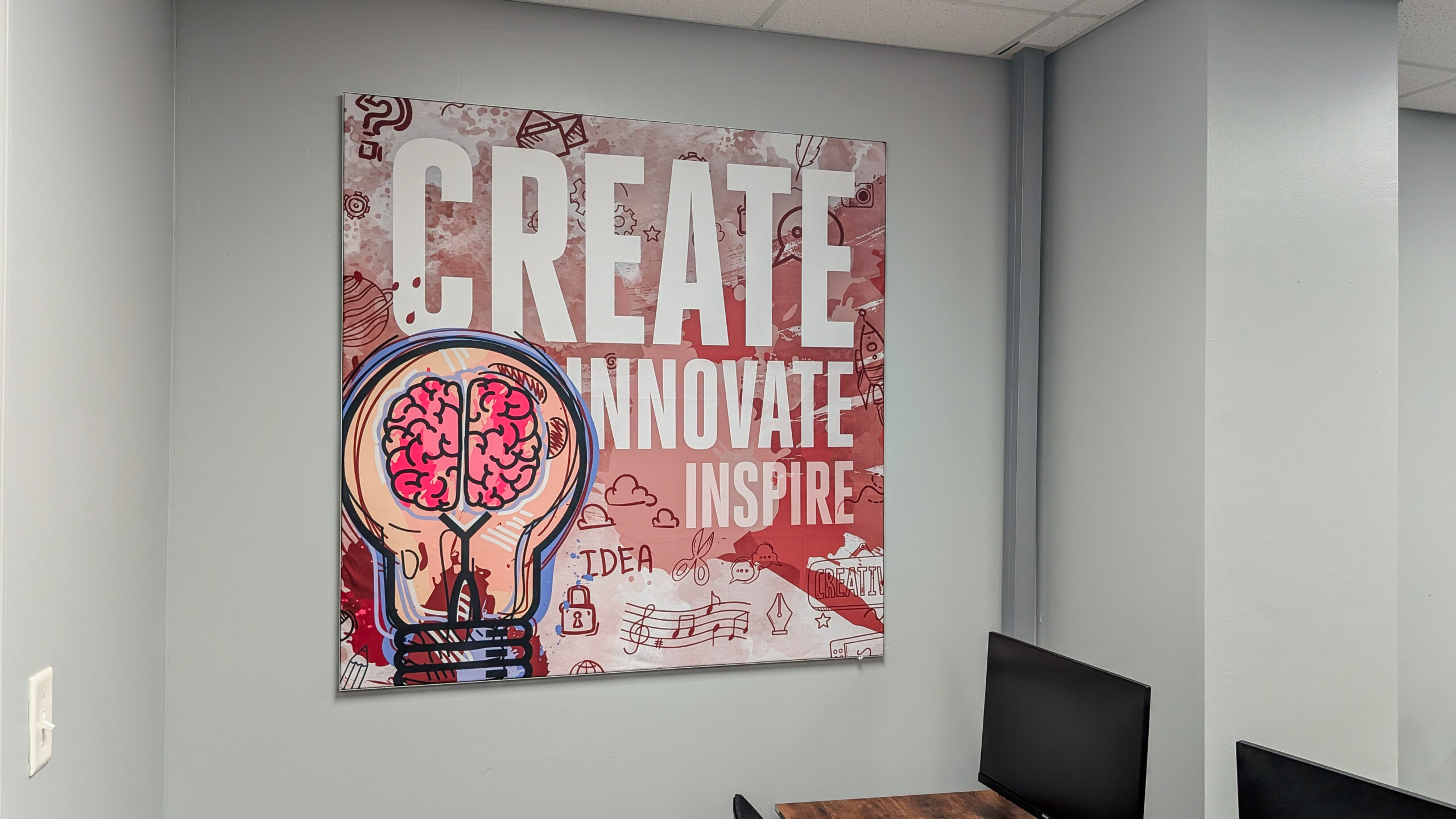 Lighthouse Baptist Academy silicone edge graphics installed in computer lab