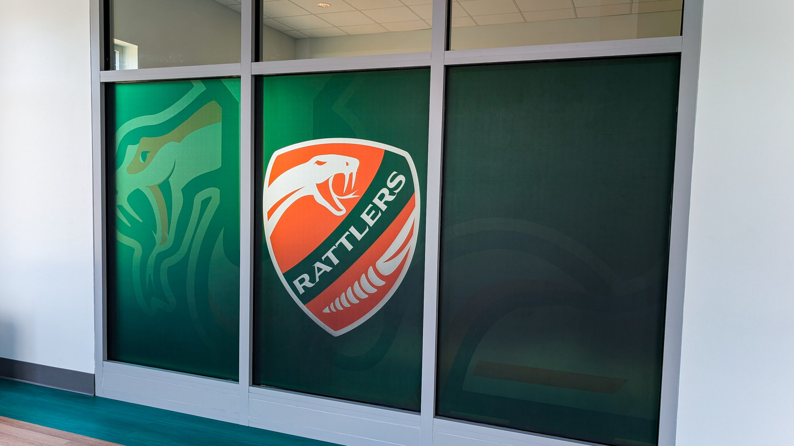 LeFlore High School window graphics in conference room