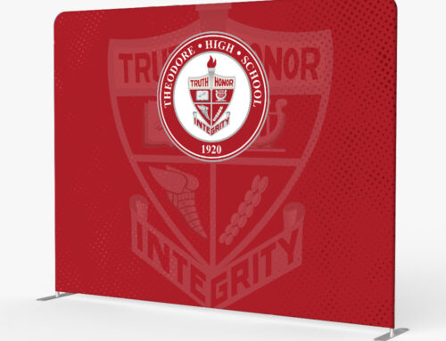 Theodore High School Custom Branded Crest Backdrop